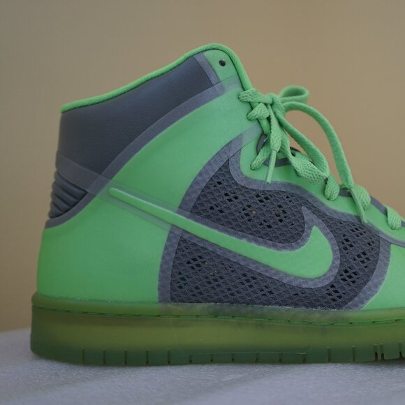 Rare 2012 Nike iD Dunk High HyperFuse Green 488098-991 Men’s Size: 9 Sneakers - Picture 4 of 16